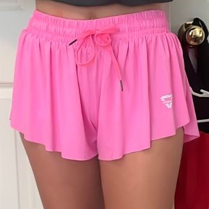 amazon hot pink athletic flowy shorts